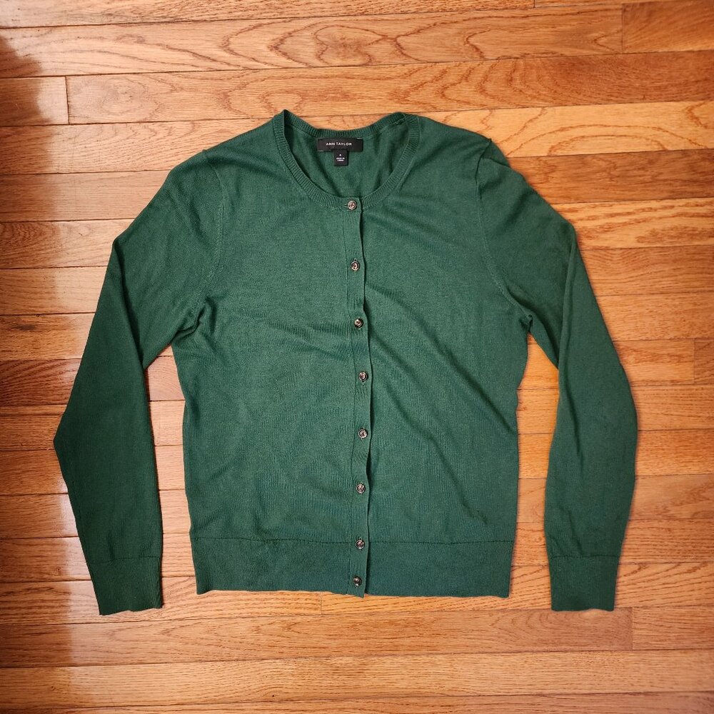Ann Taylor Green Cardigan